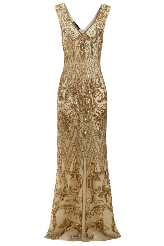 gold 1920s dress