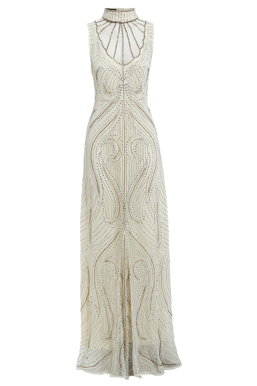 Florence - Embellished Halter Neck 1920s Gatsby Wedding Dress | Jywal